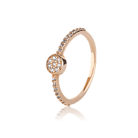Золотое кольцо с фианитами 028123
