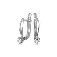 Серьги из белого золота с бриллиантами 024375