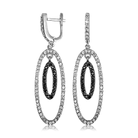 Серебряные серьги с фианитами 025150