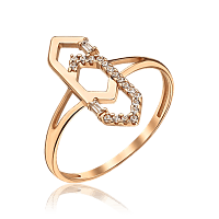Стильное золотое кольцо с фианитами 035924