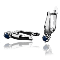 Серьги из белого золота с сапфирами и бриллиантами 023103