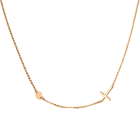 Колье в красном золоте Крестик 027750