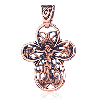 Золотой крестик с покрытием чернение 024648