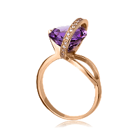 Золотое кольцо с аметистом 341024H