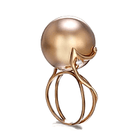 Золотое кольцо с фианитами Шарик 031724