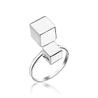 Срібна каблучка Кубики без каменів 035887