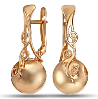 Золоті сережки кульки з візерунком 410060