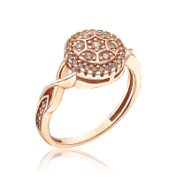 Элегантное золотое кольцо с фианитами 036242