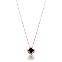 Колье из красного золота Клевер с ониксом 035334