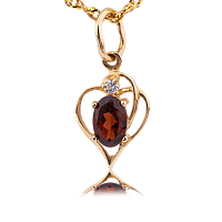 Золотой подвес с гранатом 415202