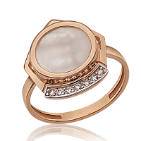 Нежное золотое кольцо с перламутром Джулия 033839