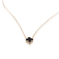 Колье из желтого золота Клевер с ониксом 035338