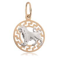 Золотой кулон знак зодиака Лев 024234