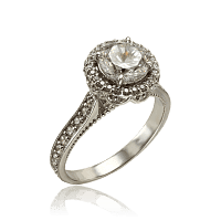 Кольцо из белого золота с камнями Миранда 034119