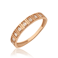 Золотое кольцо с прямоугольными фианитами 035896