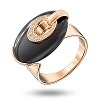 Женское кольцо из золота с агатом и фианитами Лорен 031657