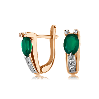 Золотые серьги с халцедоном 512010H