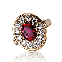 Женское золотое кольцо с розовым топазом Маргарет 033560