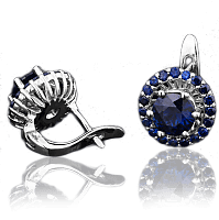 Серьги из белого золота с сапфирами 023145