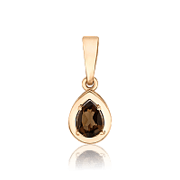 Золотой подвес с дымчастым кварцем 035224