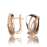 Золотые серьги с фианитами 031499