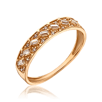 Блестящее кольцо из красного золота 034842