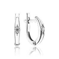 Серьги из белого золота с бриллиантом 035299