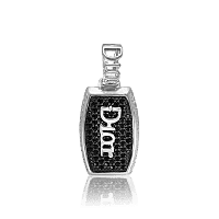 Серебряный кулон с черными фианитами 034537