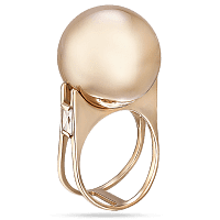 Золотое кольцо с двойным ободком с фианитом Шарик 028655