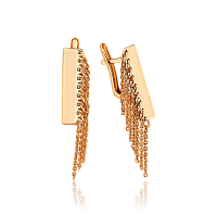 Золотые серьги с цепочками в современном дизайне Аризона 036144