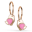 Дитячі золоті сережки Пташечка з рожевою емаллю 040929 детальне зображення ювелірного виробу Дитячі золоті сережки Пташечка з рожевою емаллю 040929 детальне зображення ювелірного виробу