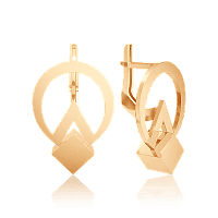 Золотые серьги Кубики 030093