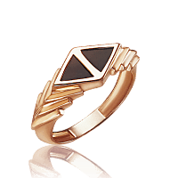 Золотое кольцо с агатом 030006