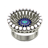 Кольцо из белого золота с жемчугом 320918