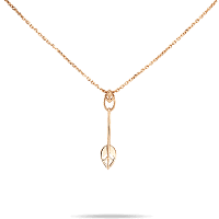 Романтическое золотое колье Листик без камней 035386