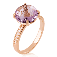 Золота каблучка з аметистом 023826