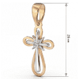 Элегантный подвес в комбинированном золоте Двойной крест со звездой и центральным бриллиантом  Элегантный подвес в комбинированном золоте Двойной крест со звездой и центральным бриллиантом