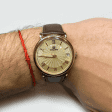 Золотий годинник з шкіряним ремінцем чоловічий 036121 детальне зображення ювелірного виробу