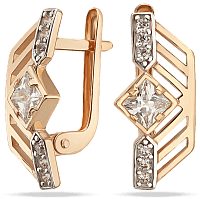 Женские сережки золотые с фианитами 036662