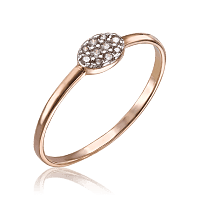 Золотое кольцо повседневное с фианитами 033643