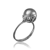 Серебряное кольцо без вставок с шариком 034302