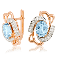 Золотые серьги с топазом 023520