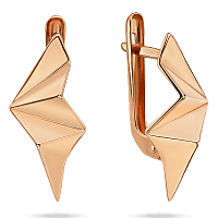 Серьги Золотое Оригами с английским замком 034698