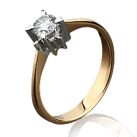 Кольцо из красного золота с бриллиантом 1015