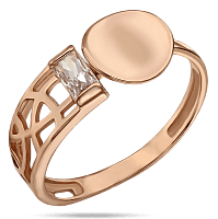 Золотое кольцо с фианитом Ажур 033282