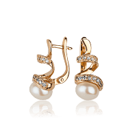 Золотые серьги с жемчугом 534332