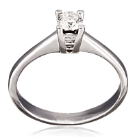 Кольцо из белого золота с бриллиантом 024084