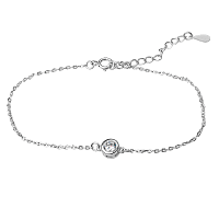 Серебряный браслет с одним белым фианитом 925 пробы 039675