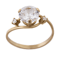 Золотое кольцо с цирконием 399203