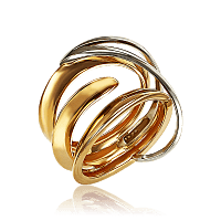 Кольцо из комбинированного золота широкое 034088